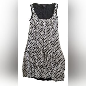 Womens White & Black Polka Dot Dress Size Large